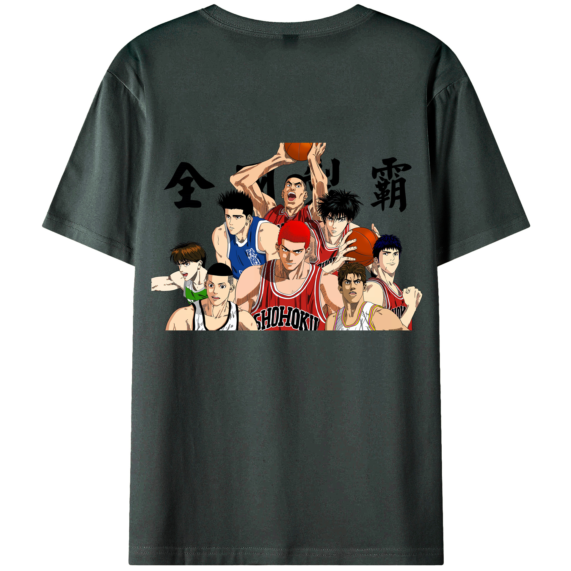 （画像用） SLAM DUNK／スラムダンク 綿100％ メンズ半袖Tシャツ（バックプリント） 通気性